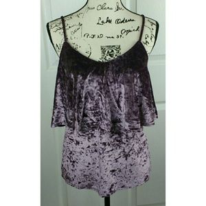 NWT Grayson Threads purple, velvety layered tank